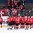 ZUG, SWITZERLAND - APRIL 20: Switzerland players salute the crowd after a 3-2 OT preliminary round win over Latvia at the 2015 IIHF Ice Hockey U18 World Championship. (Photo by Francois Laplante/HHOF-IIHF Images)
